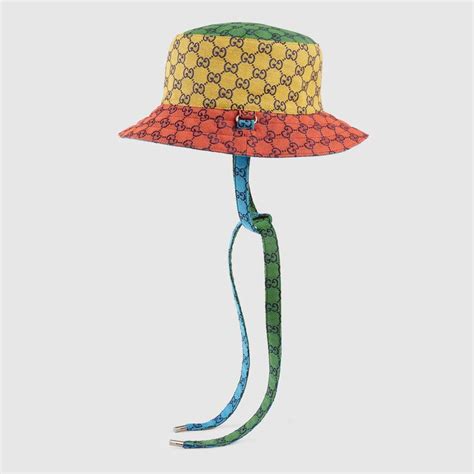 authentic gucci bucket hat|Gucci colorful bucket hat.